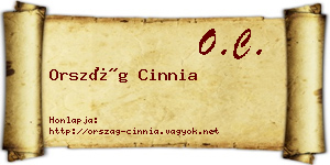 Ország Cinnia névjegykártya